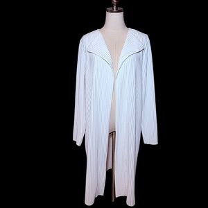 Marc New York White Longline Open Cardigan Ribbed XL